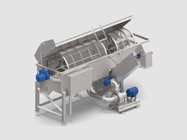 Destoning and washing machine